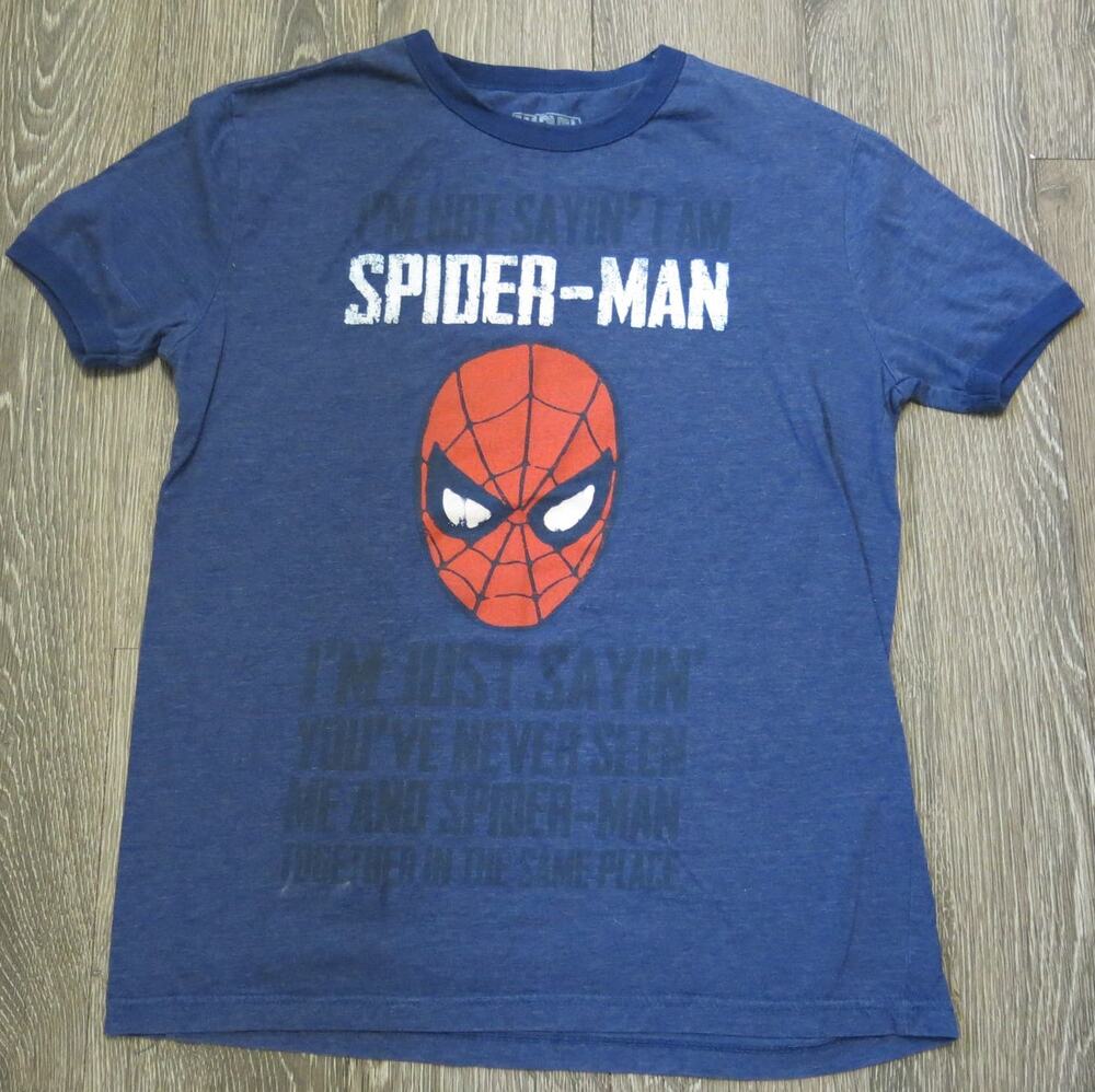 MARVEL SPIDER-MAN T Shirt Size S I'm Not Saying I Am Super Heroes Comics Blue